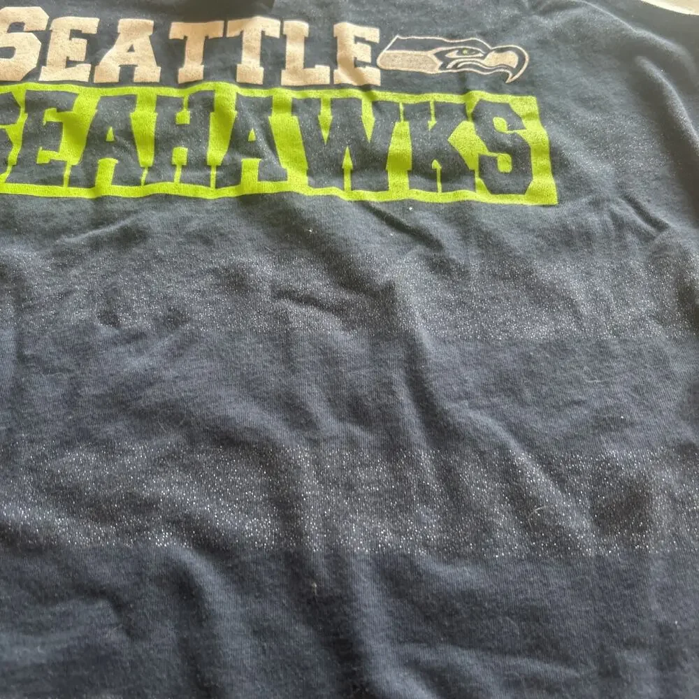 Seattle Seahawks Navy Silver Tank Top Sleepwear NFL Team Apparel Womens Large - Picture 2 of 7